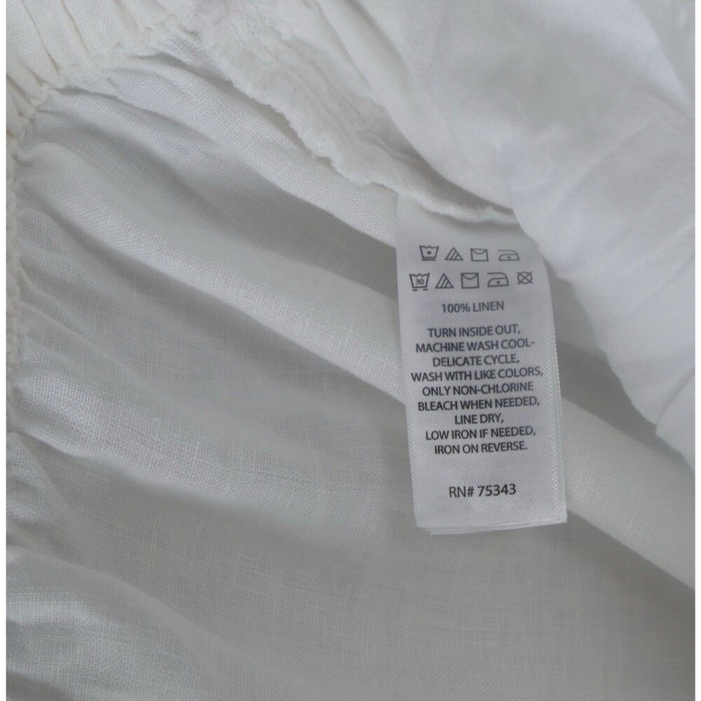 Christian Siriano NY 100% Coastal Linen Skort Women’s L White Bow Elastic Waist - Picture 4 of 5